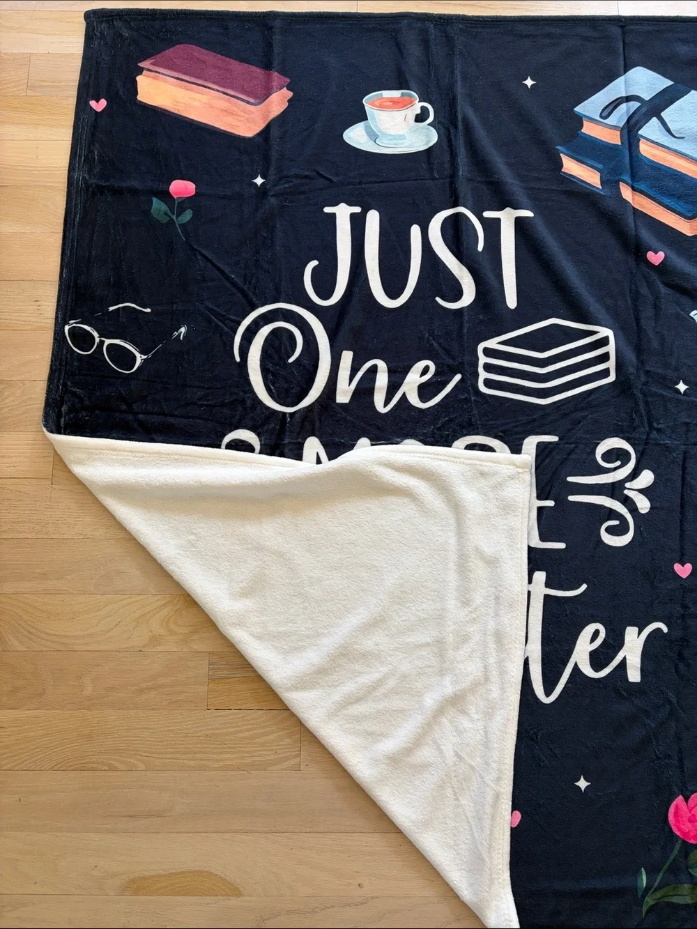 Just One More Chapter Black Reading Throw Blanket